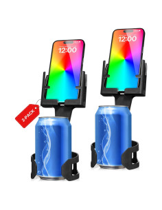 Soporte para Teléfono en Portavasos CELL PHONE SEAT Negro 2-Pack