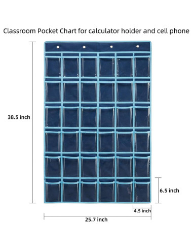 Organizador de Bolsillos SAVERHO 36 Bolsillos Transparentes Azul