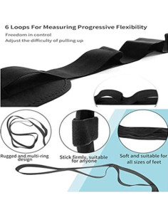 Correa de Yoga EOM para Estiramiento con 7 Asas - Negro 2