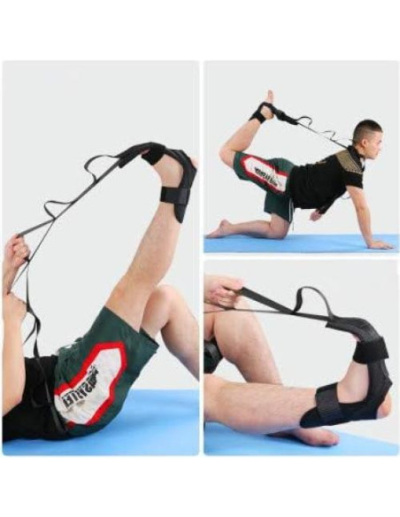 Correa de Yoga EOM para Estiramiento con 7 Asas - Negro