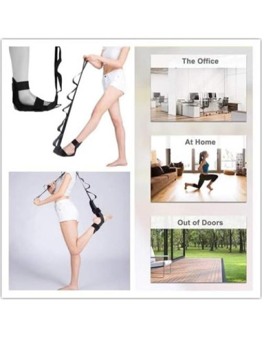 Correa de Yoga EOM para Estiramiento con 7 Asas - Negro