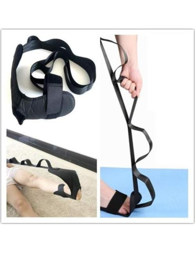 Correa de Yoga EOM para Estiramiento con 7 Asas - Negro