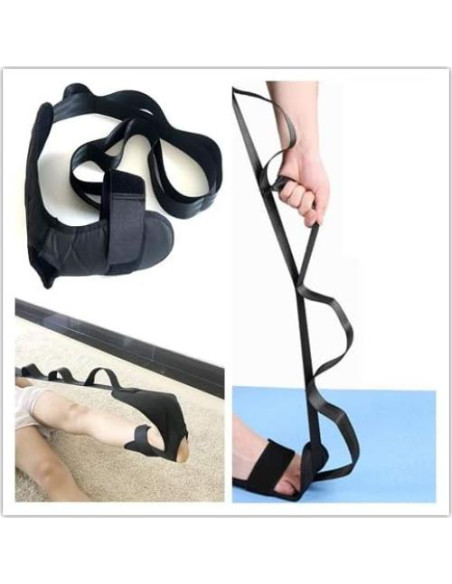 Correa de Yoga EOM para Estiramiento con 7 Asas - Negro