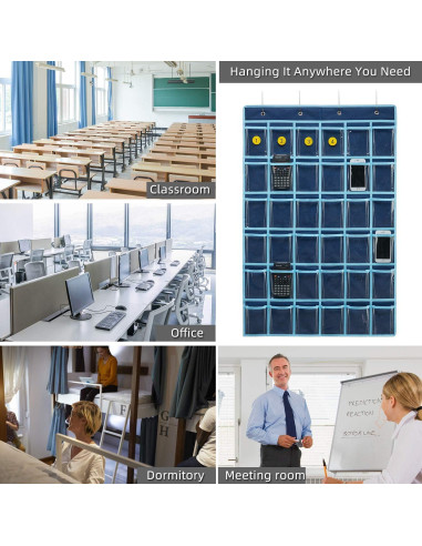 Organizador de Bolsillos SAVERHO 36 Bolsillos Transparentes Azul