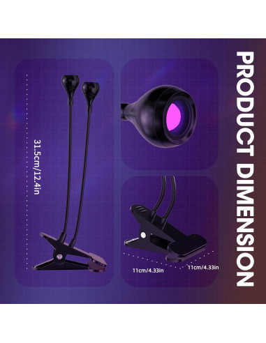 Lámpara de Uñas UV Geisofu Doble Cabeza 4 Niveles 3W USB