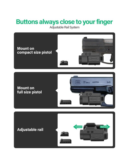 Linterna Compacta Gmconn 700 Lumen para Pistolas Picatinny