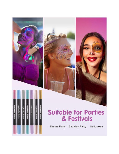 Marcadores de Tatuajes Temporales Lictin 7 Colores Doble Punta