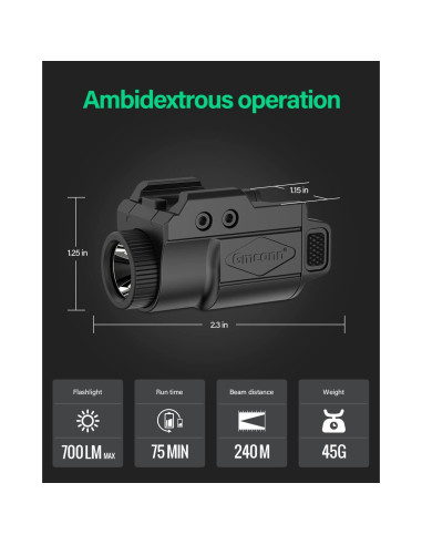 Linterna Compacta Gmconn 700 Lumen para Pistolas Picatinny