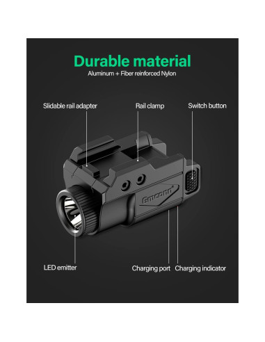 Linterna Compacta Gmconn 700 Lumen para Pistolas Picatinny