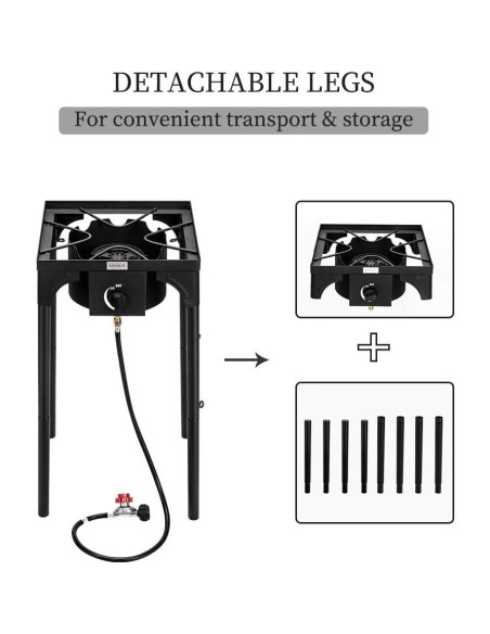 Cocina de Gas Propano Portátil Bonnlo 100,000 BTU Hierro Fundido