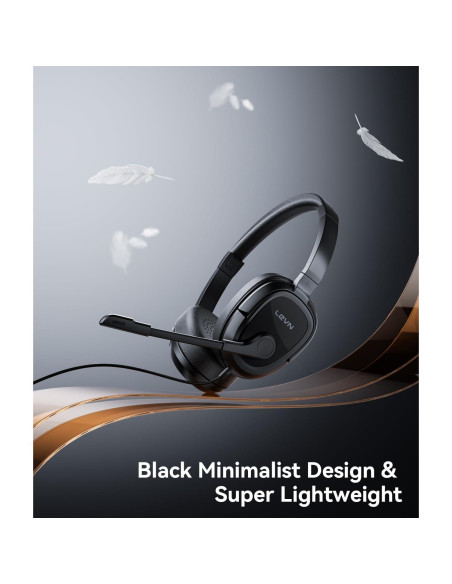 Auricular USB LEVN UH003 con micrófono y cancelación de ruido