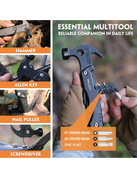 Martillo Multiherramienta 15 en 1 WILLUCK - Acero Inoxidable