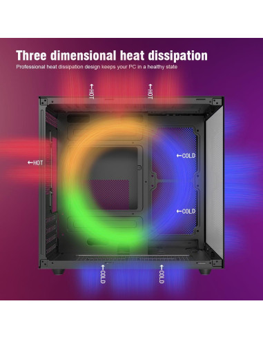 Caja de PC RUIX OV502 Mini-Tower con Ventiladores ARGB 120mm
