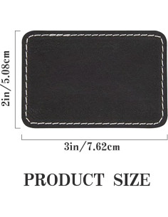 Parche de Cuero Sintético Negro TWIG 30 Pcs 7.62x5.08 cm 2