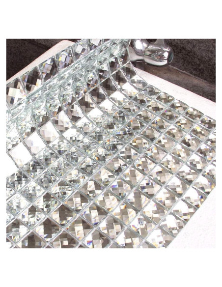 Azulejo de mosaico de vidrio espejo Diflart 5 hojas 30.48x30.48 cm