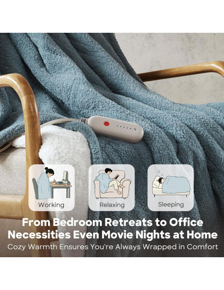 Manta Calentada Eléctrica Sharper Image 50x60 cm Azul