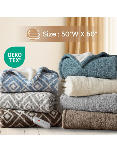 Manta Calentada Eléctrica Sharper Image 50x60 cm Azul