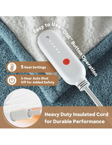 Manta Calentada Eléctrica Sharper Image 50x60 cm Azul