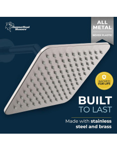 Cabezal de Ducha HammerHead Showers 20x20 cm Metal Niquelado 2