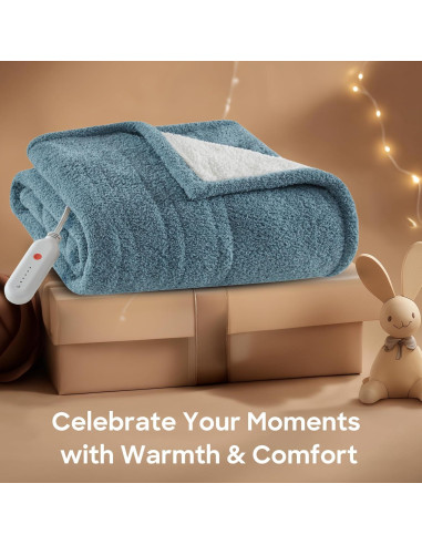 Manta Calentada Eléctrica Sharper Image 50x60 cm Azul
