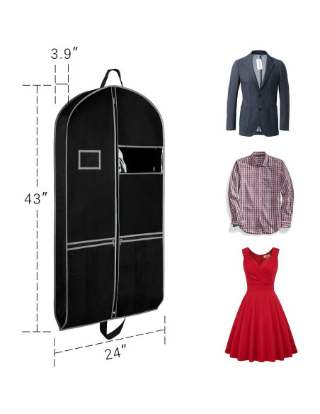 Bolsa de Ropa Zilink 109 cm para Trajes y Vestidos - Negro