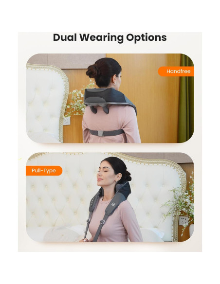 Masajeador de Cuello Inalámbrico CILI CL-6826 con Calor 4D