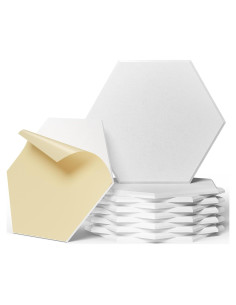 Paneles Acústicos Autoadhesivos ZenSonic 12 Piezas Blanco 30.48x25.4 cm