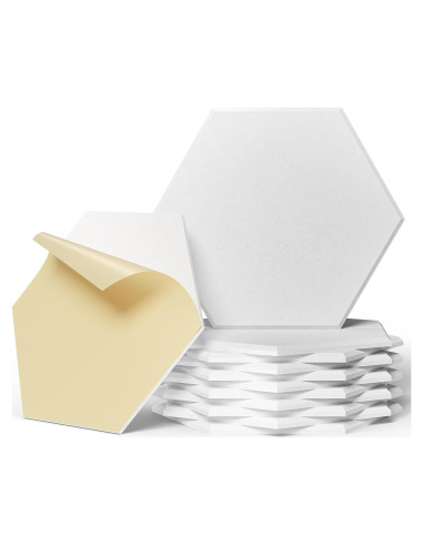 Paneles Acústicos Autoadhesivos ZenSonic 12 Piezas Blanco 30.48x25.4 cm