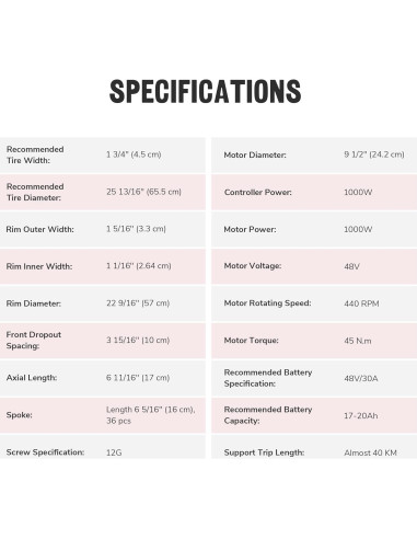 Kit de Conversión de Bicicleta Eléctrica AW 48V 1000W Rueda 66cm