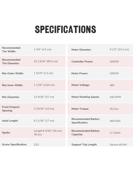 Kit de Conversión de Bicicleta Eléctrica AW 48V 1000W Rueda 66cm