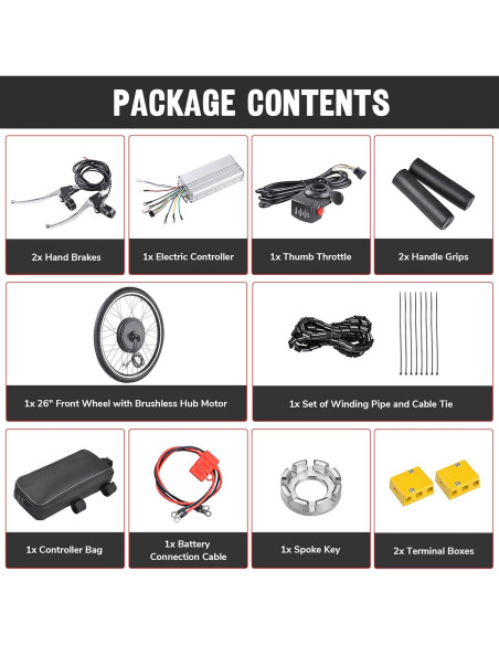 Kit de Conversión de Bicicleta Eléctrica AW 48V 1000W Rueda 66cm