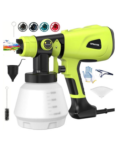 Pulverizador de Pintura Eléctrico LESONJOY 1000W Verde 4 Boquillas