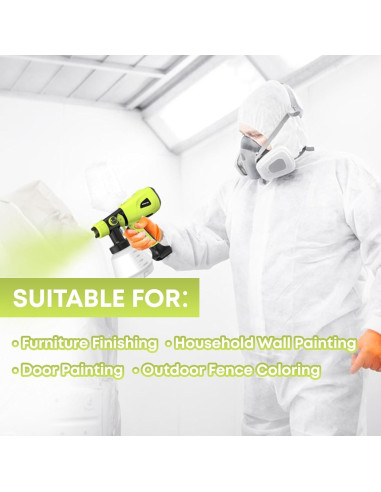 Pulverizador de Pintura Eléctrico LESONJOY 1000W Verde 4 Boquillas