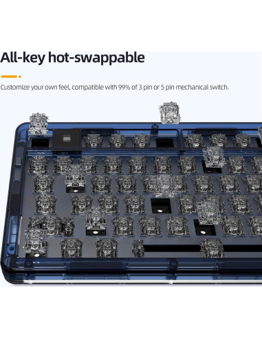 Teclado Mecánico IROK OP75 Hot Swappable 75% RGB Inalámbrico