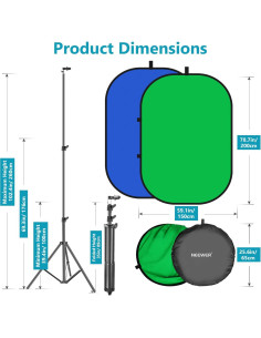 Fondo Chromakey Plegable Neewer 2-en-1 Verde Azul 150x200cm 2