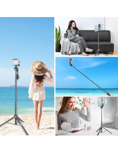 Bastón de Selfie Magnético Koolehaoda 64" con Trípode