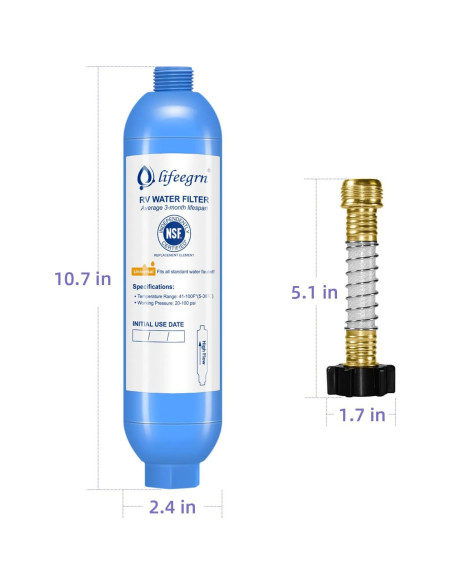 Filtro de Agua RV lifeegrn 2 Unidades, Reduce Olores y Cloro Filtro de Agua RV lifeegrn 2 Unidades, Reduce Olores y Cloro