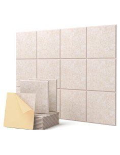 Paneles Acústicos Autoadhesivos Soundsbay 12 Piezas Beige 30.48cm