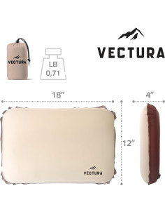 Almohada de Camping Autoinflable Vectura Beige 46x30 cm 2
