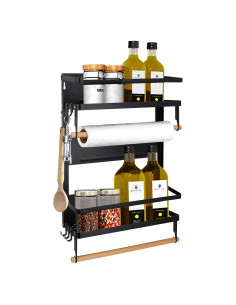 Estante Magnético Jolitac para Especias y Toallas - Negro