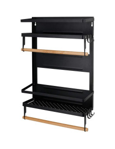 Estante Magnético Jolitac para Especias y Toallas - Negro 2