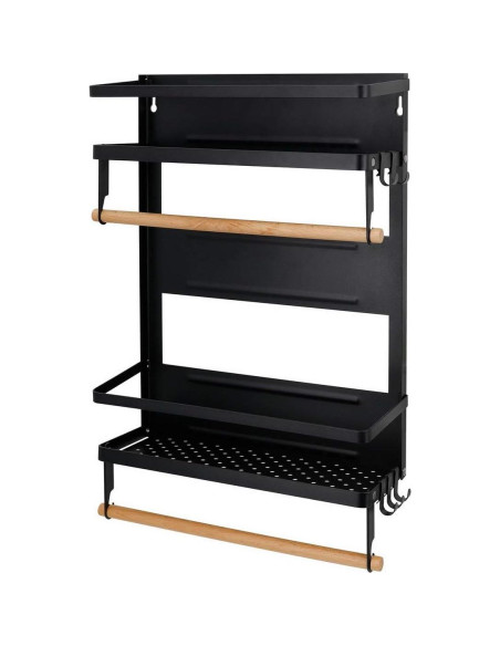 Estante Magnético Jolitac para Especias y Toallas - Negro