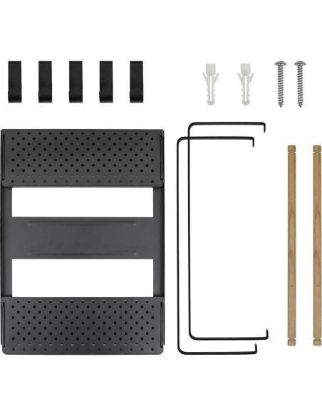 Estante Magnético Jolitac para Especias y Toallas - Negro