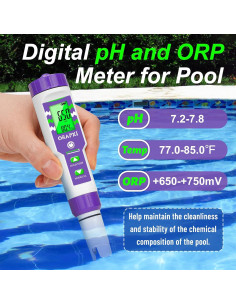 Medidor de pH y salinidad 6 en 1 ORAPXI para piscina 2