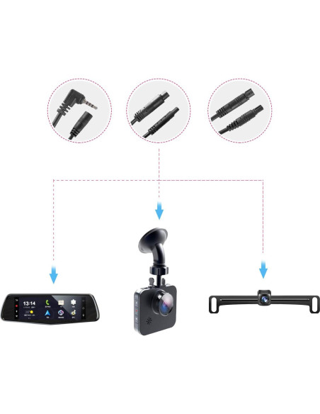 Cable de Extensión 2.5mm Pixelman 1.98m para Cámara de Reversa