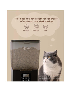 Comedero Automático para Gatos Ciays 5.6L Negro con Grabadora 2