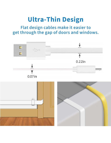 Cable de Carga 20FT DIANMU con Adaptador para Arlo Essential 2K