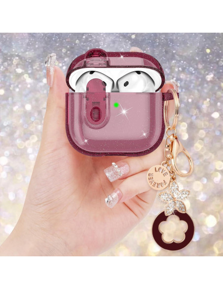 Funda bling VISOOM para AirPods 4ta Generación - Burdeos