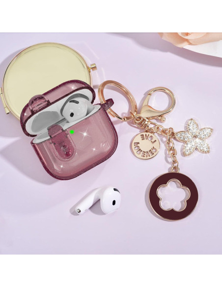 Funda bling VISOOM para AirPods 4ta Generación - Burdeos