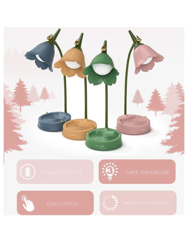 Lámpara de Escritorio LED Inalámbrica Magical JD Rosa